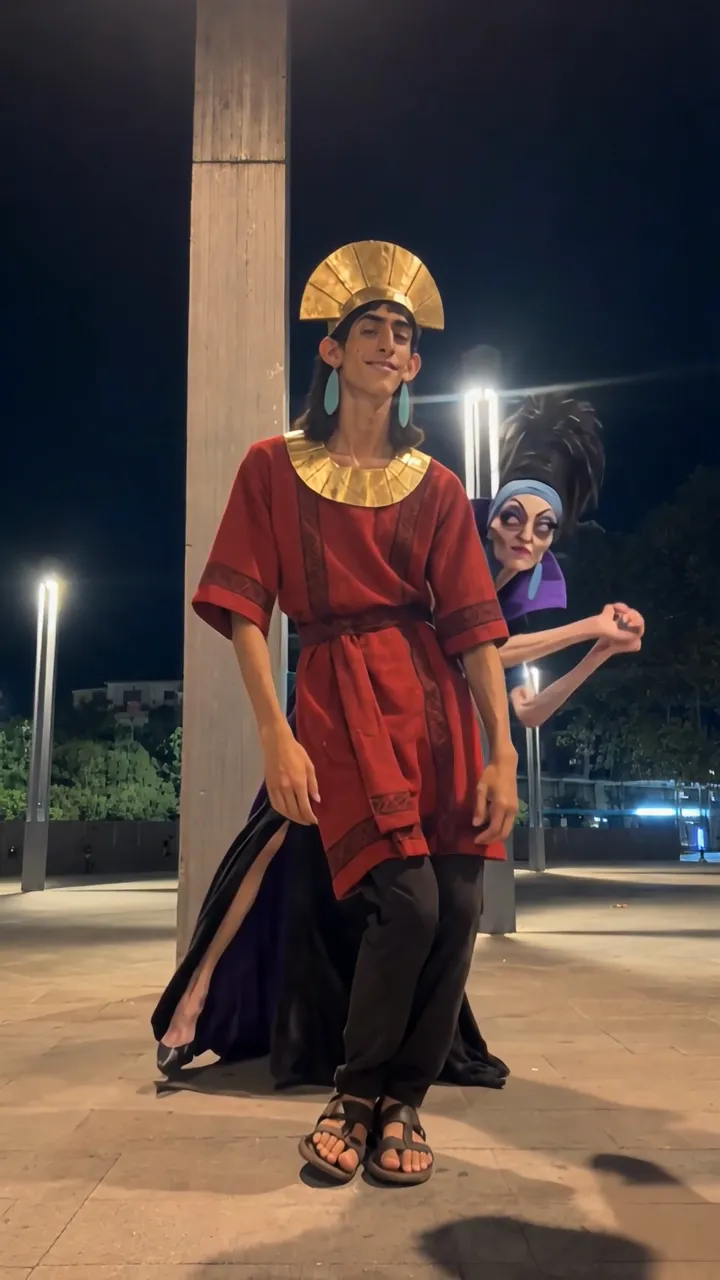 Kuzco and Yzma in the Break Your Legs trend, made with Viro